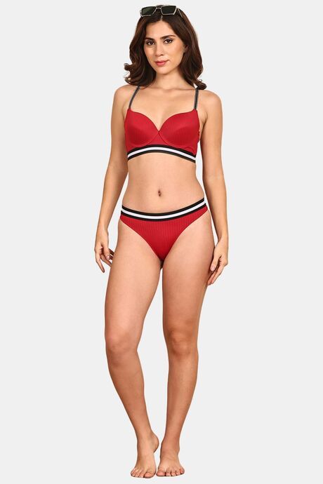 Prettycat Pushup Padded Underwired T-Shirt Bra - Red — image 4