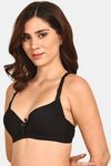 Prettycat Lightly Padded Underwire T-Shirt Bra With Bow - Black — thumbnail 2
