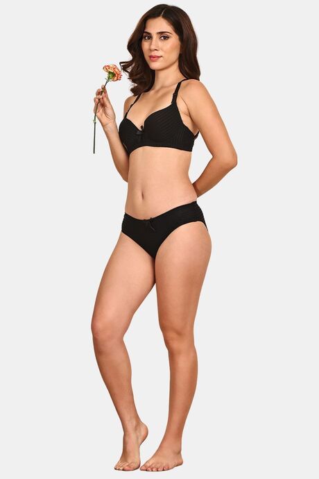 Prettycat Lightly Padded Underwire T-Shirt Bra With Bow - Black — image 4