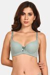 Prettycat Lightly Padded Underwire T-Shirt Bra With Bow - Green — thumbnail 1