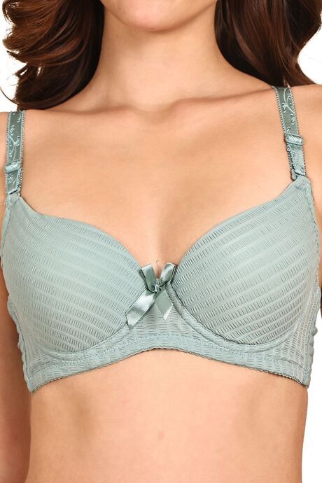 Prettycat Lightly Padded Underwire T-Shirt Bra With Bow - Green — image 5