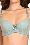 Prettycat Lightly Padded Underwire T-Shirt Bra With Bow - Green — thumbnail 5