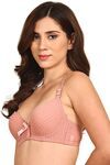 Prettycat Lightly Padded Underwire T-Shirt Bra With Bow - Peach — thumbnail 2