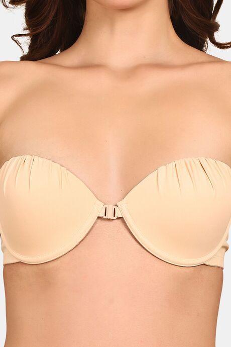 Prettycat Lightly Padded Underwire Balconette Bra With Anti-Slip Cup. - Beige — image 5