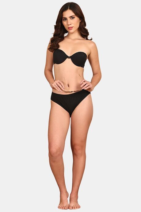 Prettycat Lightly Padded Underwire Balconette Bra With Anti-Slip Cup. - Black — image 4
