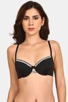 Prettycat Underwire Plunge Bra Design With Rhinestone Cup - Black — thumbnail 1