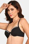 Prettycat Underwire Plunge Bra Design With Rhinestone Cup - Black — thumbnail 2