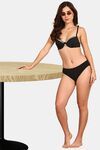 Prettycat Underwire Plunge Bra Design With Rhinestone Cup - Black — thumbnail 4