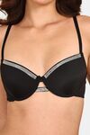 Prettycat Underwire Plunge Bra Design With Rhinestone Cup - Black — thumbnail 5