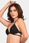 Prettycat Lightly Padded Nonwire Front Open Bra - Black — thumbnail 2