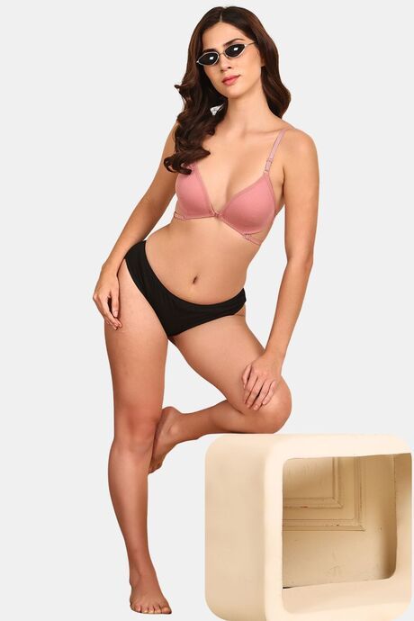 Prettycat Lightly Padded Nonwire Front Open Bra - Pink — image 4