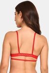 Prettycat Lightly Padded Nonwire Front Open Bra - Red — thumbnail 3