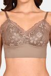 Prettycat Lightly Padded Floral Lace Bralette - Brown — thumbnail 5