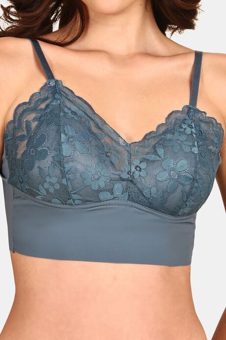 Prettycat Lightly Padded Floral Lace Bralette - Green — image 5