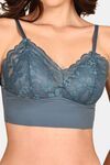 Prettycat Lightly Padded Floral Lace Bralette - Green — thumbnail 5