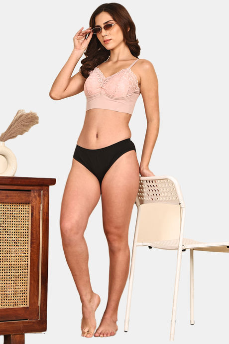 Prettycat Lightly Padded Floral Lace Bralette - Peach — image 4