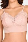 Prettycat Lightly Padded Floral Lace Bralette - Peach — thumbnail 5
