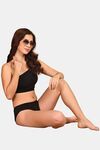 Prettycat Lightly Padded One Shoulder Sports Bra - Black — thumbnail 4