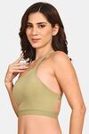 Prettycat Lightly Padded One Shoulder Sports Bra - Green — thumbnail 2
