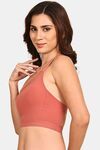 Prettycat Lightly Padded One Shoulder Sports Bra - Orange — thumbnail 2
