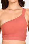 Prettycat Lightly Padded One Shoulder Sports Bra - Orange — thumbnail 5