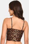 Prettycat Lightly Padded Printed Long Bralette - Brown — thumbnail 3