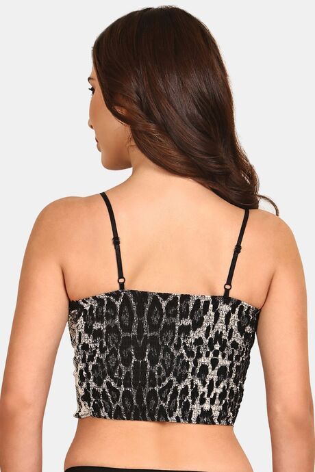 Prettycat Lightly Padded Printed Long Bralette - White — image 3