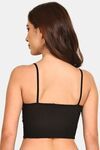 Prettycat Corset Luxury Glitter Crop Top Bra For Nightclub Party - Black — thumbnail 3