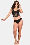 Prettycat Corset Luxury Glitter Crop Top Bra For Nightclub Party - Black — thumbnail 4