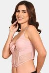 Prettycat Corset Luxury Glitter Crop Top Bra For Nightclub Party - Pink — thumbnail 2