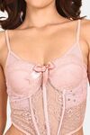 Prettycat Corset Luxury Glitter Crop Top Bra For Nightclub Party - Pink — thumbnail 5