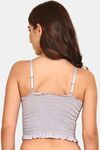 Prettycat Lightly Padded Satin Finish Long Bralette - Grey — thumbnail 3
