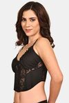 Prettycat Corset Luxury Crop Top Bra For Nightclub & Party - Black — thumbnail 2