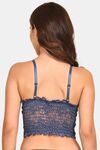 Prettycat Women Lightly Padded Denim Bralette Crop Top - Navy — thumbnail 3