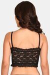 Prettycat Crop Top Bralette With Lace-Up Front Closure - Black — thumbnail 3