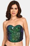 Prettycat Corset Luxury Crop Top Bralette For Nightclub & Party - Green — thumbnail 1