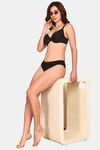 Prettycat Women Lightly Padded Underwire Plunge Bra With Bow - Black — thumbnail 4