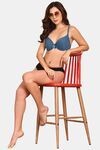 Prettycat Women Lightly Padded Underwire Plunge Bra With Bow - Green — thumbnail 4