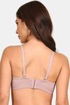 Prettycat Women Lightly Padded Underwire Plunge Bra With Bow - Mauve — thumbnail 3