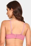 Prettycat Women Lightly Padded Underwire Plunge Bra With Bow - Pink — thumbnail 3