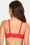 Prettycat Women Lightly Padded Underwire Plunge Bra With Bow - Red — thumbnail 3