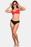 Prettycat Women Lightly Padded Underwire Plunge Bra With Bow - Red — thumbnail 4