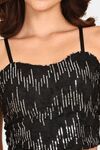 Prettycat Zari Work Crop Top Bralette - Black — thumbnail 5