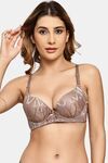 Prettycat Women Pushup Padded T-Shirt Bra With Center Bow - Brown — thumbnail 1