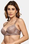 Prettycat Women Pushup Padded T-Shirt Bra With Center Bow - Brown — thumbnail 2