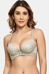 Prettycat Women Pushup Padded T-Shirt Bra With Center Bow - Green — thumbnail 1