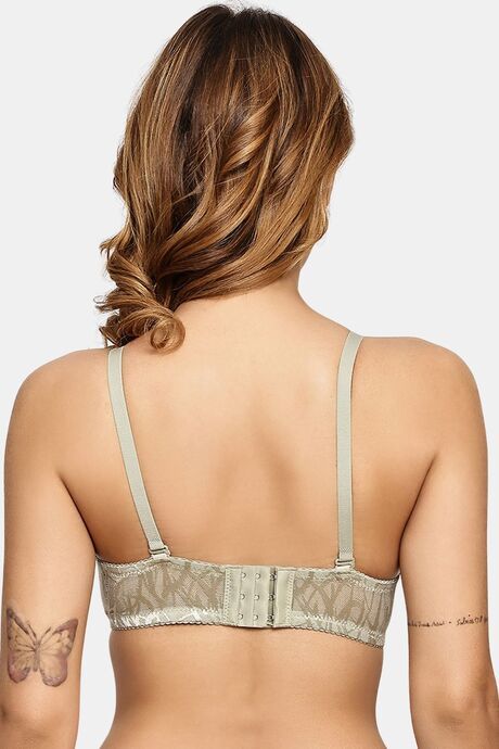 Prettycat Women Pushup Padded T-Shirt Bra With Center Bow - Green — image 3