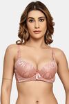 Prettycat Women Pushup Padded T-Shirt Bra With Center Bow - Peach — thumbnail 1