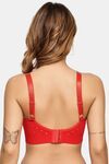 Prettycat Women Lightly Padded T-Shirt Bra With Rhinestone Strap - Red — thumbnail 3