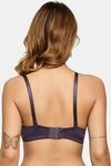 Prettycat Lightly Padded Underwire T-Shirt Bra With Floral Lace - Grey — thumbnail 3